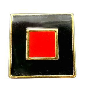 Signed Givenchy Vintage 1980 Geometric Modernist Pin Brooch - 80s designer
